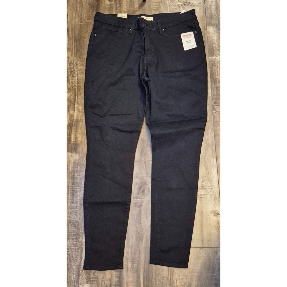 Levi Strauss Signature Womens Tapered Jeans Black 32x28 NEW NWT 2022